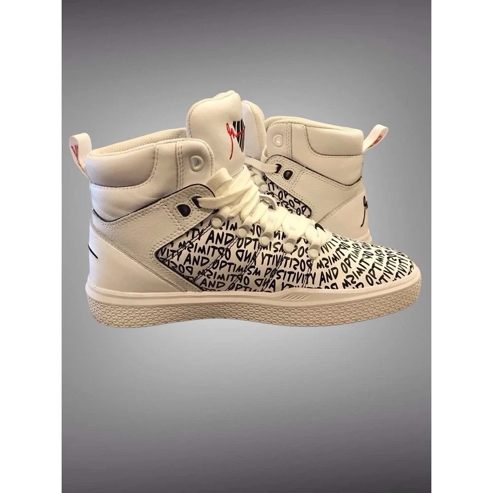 Women's K Swiss x Gary Vee 004 Mid White Black Positivity & Optimism Size‎ 9